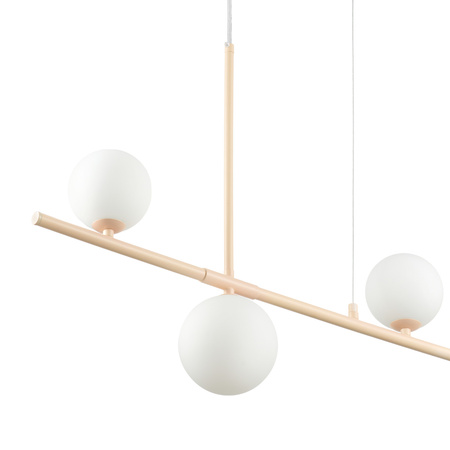 Lampa wisząca MODERNO  80 cm -kremowa z białymi kloszami