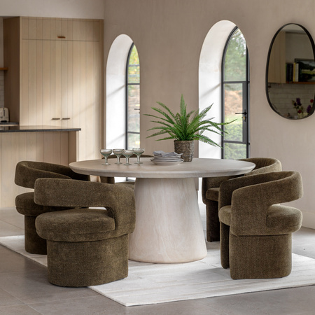 Pedra Round Dining Tble Travertine 1520x1520x760mm