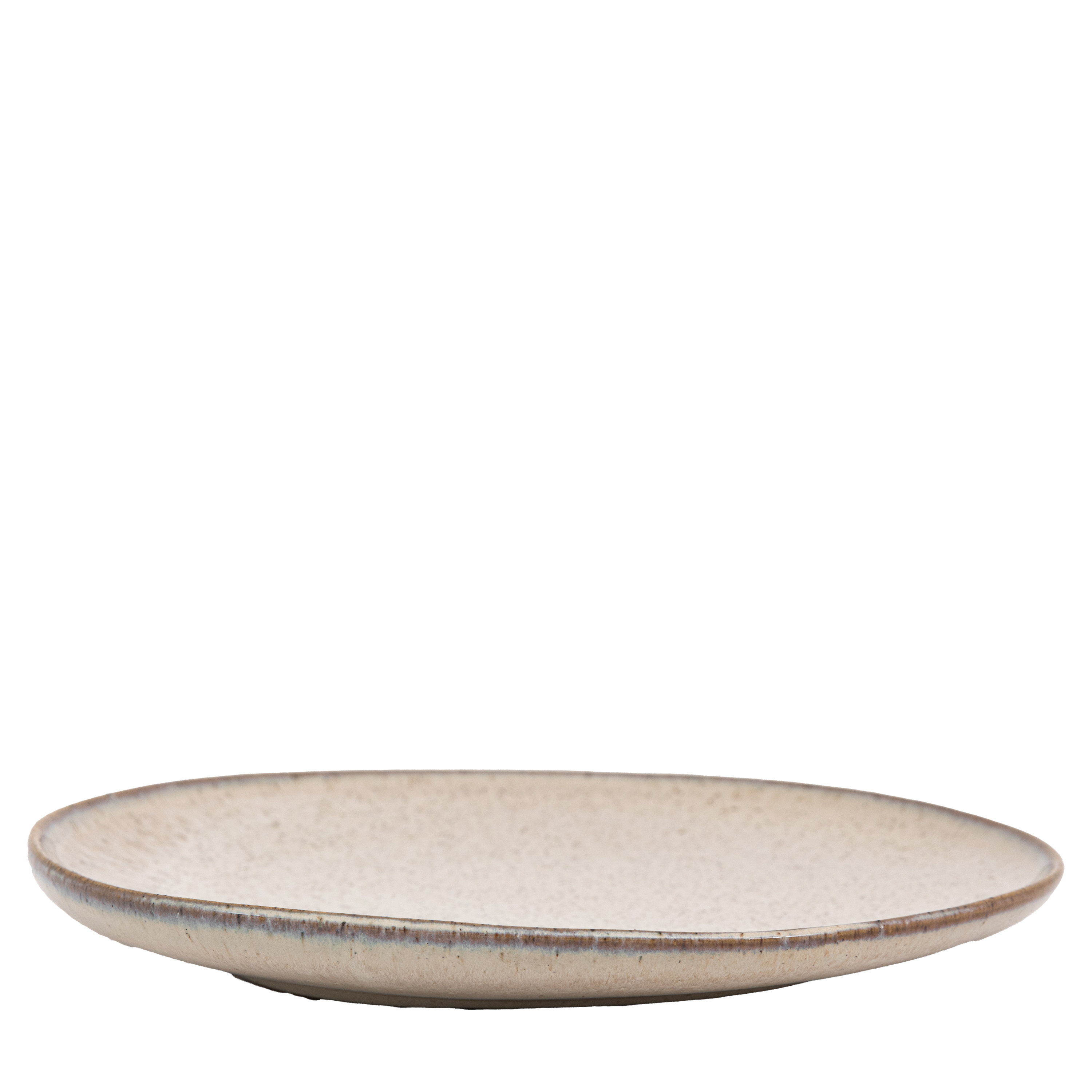 Talerz deserowy Speckle Glaze – biały, 21 × 21,5 × 2,5 cm, zestaw 4 szt.