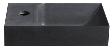 PICCOLINO umywalka betonowa, 30,8x17cm, bateria z lewej strony, antracyt mat
