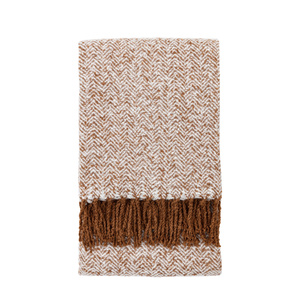 Herringbone Faux Mohair Throw Tan 1300x1800mm