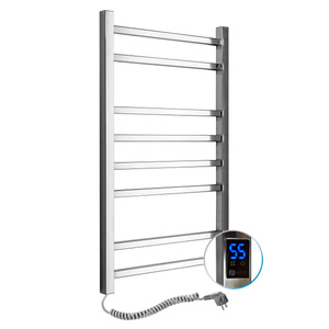 Elektryczny grzejnik łazienkowy drabinkowy NIERDZEWNY LOFT Sensor 500х800 Lewa strona podłączenia, sterowanie dotykowe, regulator temperatury, Timer wyłączania
