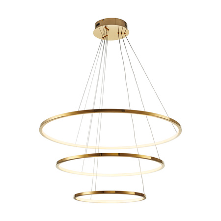 Lampa wisząca CIRCLE SLIM 40+60+80 cm - LED, ring złoty potrójny