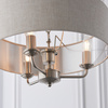 Highclere 3 Pendant Lght Chrome&Natural 350-1200mm