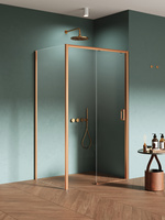 Kabina prysznicowa PRIME COPPER BRUSHED 1D prostokątna L 110x90x200 szkło czyste 6mm Active Shield 2.0