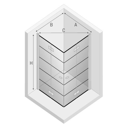 KABINA NEW SOLEO BLACK PROSTOKĄTNA U 80x90x195 KRATKA - CZYSTE 6mm ACTIVE SHIELD