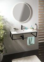 SKA konsola 90 zestaw łazienkowy , czarny mat