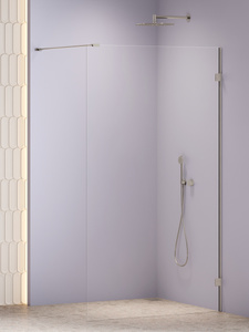 Kabina prysznicowa OXIA NICKEL BRUSHED walk-in 50x200 szkło czyste 8mm Active Shield 2.0