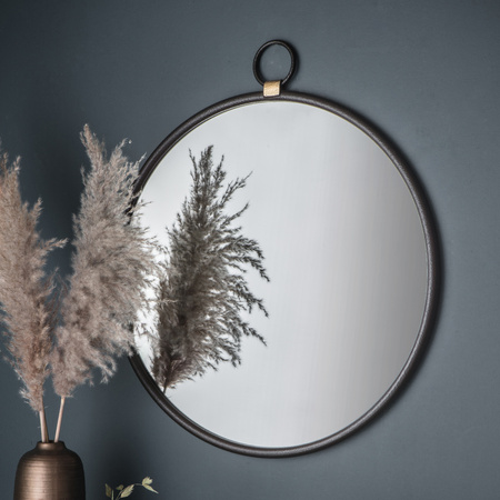 Bayswater Black Round Mirror 610 x 700 mm