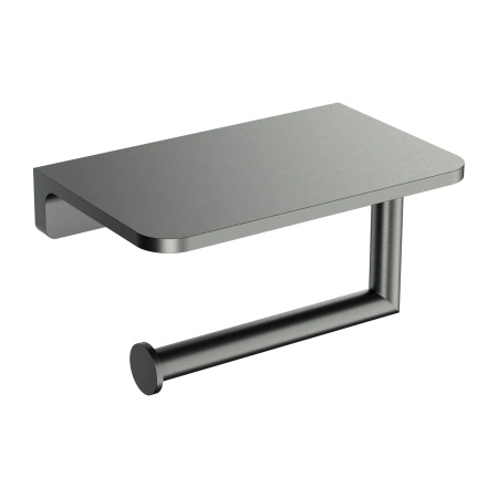 MODERN PROJECT uchwyt na papier toaletowy z półką, grafit szczotkowany