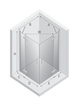 Kabina NESTA GUNMETAL BRUSHED 2D prostokątna  120x100x200 czyste 6mm Active Shield 2.0