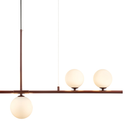 Lampa wisząca MODERNO 80 cm - burgundowa z białymi kloszami