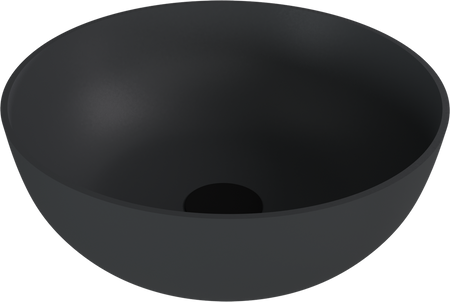 BANERA ROUND umywalka kompozytowa nablatowa, średnica 39cm, antracyt mat