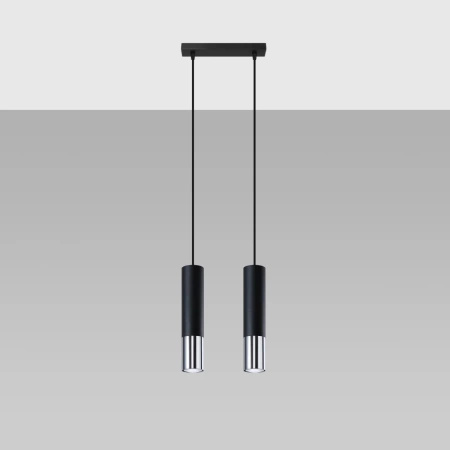 Lampa wisząca LOOPEZ 2 czarny/chrom