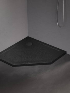 Brodzik MILD STONE akrylowy pięciokątny 90x90x4,5 czarny