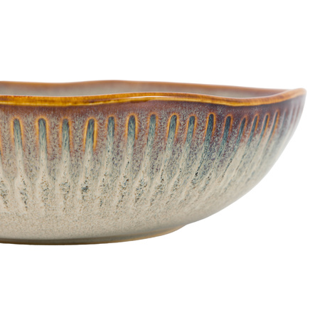 Organic Ridged Pasta Bowl Stone (4pk) 220x55mm