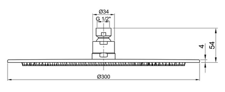 MINIMAL deszczownia, średnica 300mm, stal nierdzewna mat