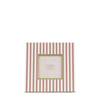 Stripe Photo Frame Olive & Fawn 4x4in (2pk)