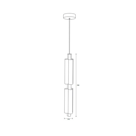 Lampa wisząca OSMO-2 LED złota 73 cm
