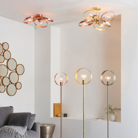 Hoop 6 Ceiling Light Brushed Brass