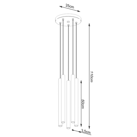 Lampa wisząca PASTELO 5P drewno