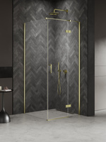 Kabina NESTA LIGHT GOLD 1D prostokątna P 80x100x200 czyste 6mm Active Shield 2.0