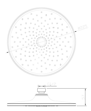 Głowica deszczownicy okrągła 22,5 cm, chrom