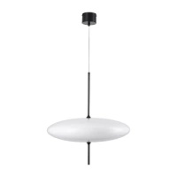 Lampa wisząca PIATTO 50 cm - biały, eliptyczny klosz