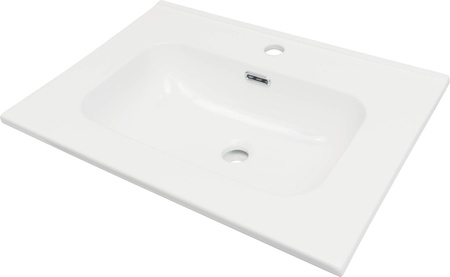Umywalka ceramiczna wpuszczana z miejscem na baterię - 60 cm