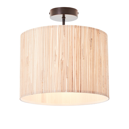 Lampa sufitowa Longshore – czarna / naturalna, 30 × 30 × 32 cm
