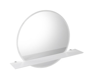 VISO okrągłe lustro z oświetleniem LED, ø 60cm, półką, biały mat