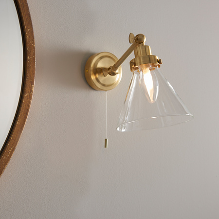 Faraday Bathroom 1 Wall Light Satin Brass