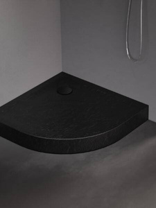 Brodzik MILD STONE akrylowy półokrągy R55 90x90x11,5 czarny