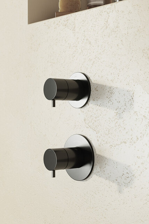 Zestaw termostatyczny 2-drożny szczotkowany grafit pvd