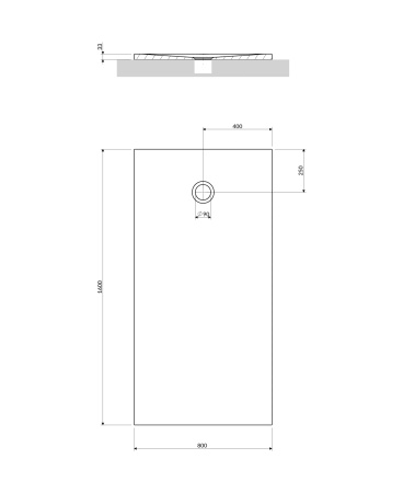 AQUAPURE konglomeratowy brodzik prysznicowy antypoślizgowy, 80 x 160 cm, biały mat