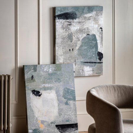 Obraz w ramie „Insight” – niebieski, 60 × 3 × 80 cm, zestaw 2 szt.