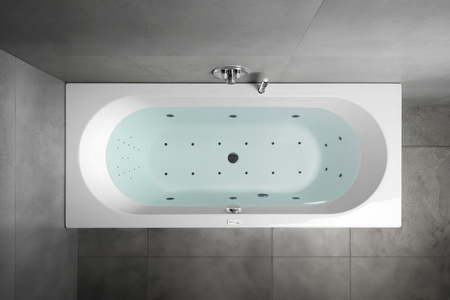 VIVA B wanna z hydromasażem, 175x80x47cm, Highline Hydro-Air, chrom