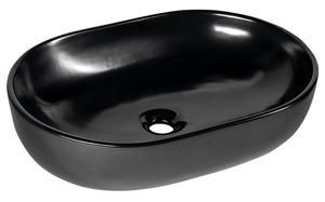 CALEO umywalka ceramiczna nablatowa 60x42cm, czarny mat
