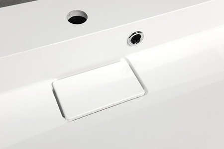 AMUR umywalka kompozytowa z pokrywą odpływu 90x46cm, biały