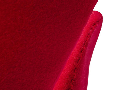 Fotel SWAN WOOL PREMIUM czerwony -  wełna, podstawa stal
