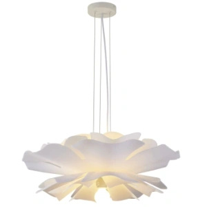 Lampa wisząca PEONY biała 50 cm - nowoczesna lampa sufitowa do salonu