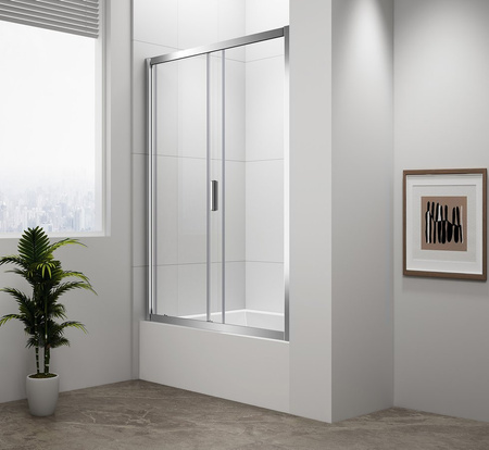 DEEP drzwi prysznicowe 1400x1650mm, szkło czyste