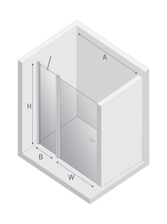 NZ2 Drzwi wnękowe NEW SOLEO GUNMETAL BRUSHED 1D U 100x195 szkło czyste 6mm Active Shield 2.0 - z elementem stałym