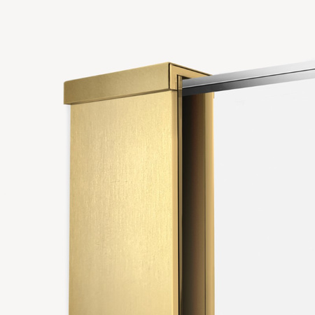 Kabina VELIO SATIN GOLD  walk-in 120x200 szkło czyste 8mm z powłoką