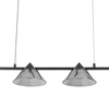 Lampa wisząca BLAKE 140 cm  - LED, czarna, podłużna z sześcioma dymionymi kloszami
