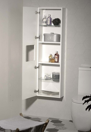 ELLA szafka wysoka 40x140x20cm, 1 drzwiczki, lewa/prawa, biała