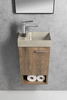 PICCOLINO umywalka betonowa, 30,8x17cm, bateria w lewo, piaskowy mat