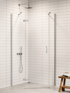 Kabina NESTA chrom 1D pięciokątna lewa Drzwi P 100x80x200 czyste 6mm Active Shield 2.0
