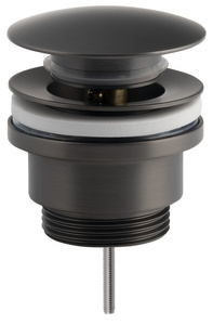 Odpływ umywalkowy 5/4", klik-klak, duży korek, 10-55mm, gun metal