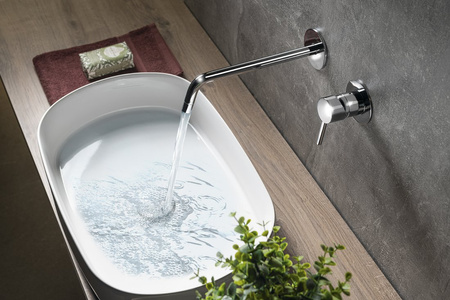 RHAPSODY bateria umywalkowa ścienna, dwuelementowa, chrom